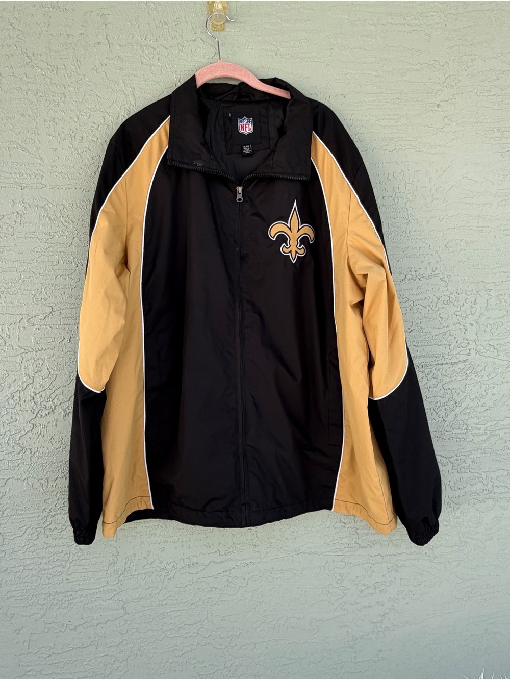 NFL NEW ORLEANS SAINTS G-III Black /Gold Windbreaker Full-Zip Jacket SIZE XL